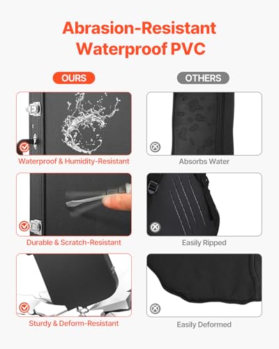 VEVOR Electric Guitar Hard Case, 43.11 in Rectangular Guitar Hard Case, With Lock Latch Keys Handle, PVC Padding Soft Lining Water-Resistant Hard Shell Guitar Cases, for 39 in Electric Guitars, Black - size: 43.11 inches Rectangular