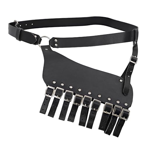 Armory Replicas Handcrafted Rigid Nature Right-Handed Leather Rapier Sword Frog Belt with Adjustable Fit - color: Black