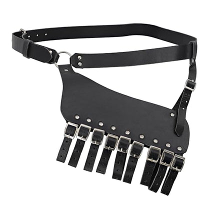 Armory Replicas Handcrafted Rigid Nature Right-Handed Leather Rapier Sword Frog Belt with Adjustable Fit - color: Black
