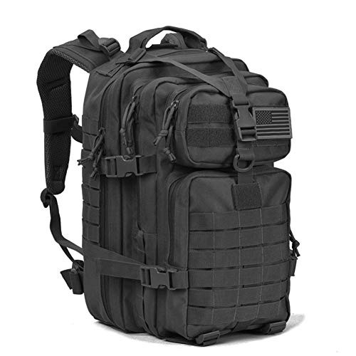 REEBOW GEAR 38L Tactical Backpack for Men 3 Day Military Bug Out Bag Black - color: Black