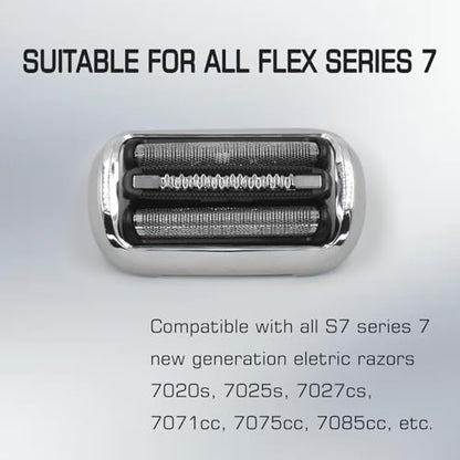 S7 73S 360 Replacement Head Foil & Cutters for Braun Series 7 Eletric Shavers, Compatible with Braun New Generation 7020s, 7025s, 7027 cs, 7071cc, 7075cc, 7085cc Razor