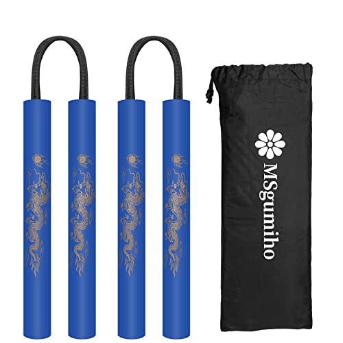 Nunchucks Cord Nunchakus Safe Foam Rubber Training Nunchucks with Cord 2PCS for Kids & Beginners Practice and Training - color: Blue