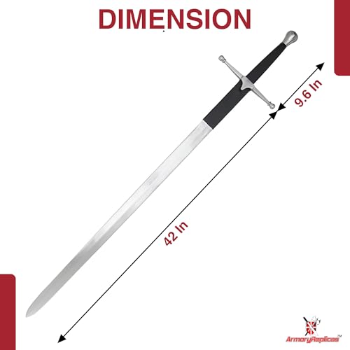Armory Replicas™ - William Wallace Medieval Swords Collection - Deluxe Claymore Variations with Sheath - Stainless Steel Blade, Leather-Covered Handle - Inspired by Braveheart - style: Two-Handed