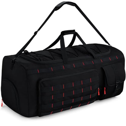 Gonex 130L Extra Large Duffel Bag, Convertible Travel Duffle - color: Black with Red Accents, size: 130L
