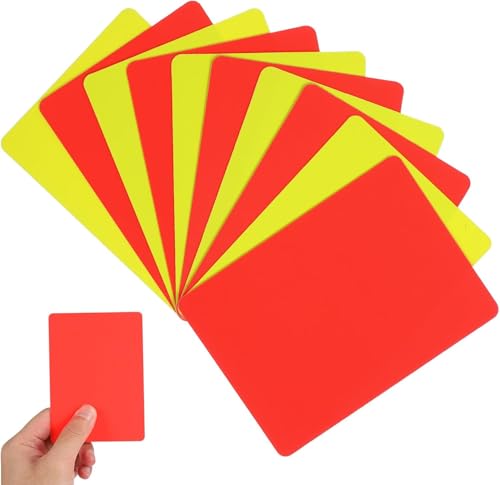 Toyvian 10pcs Professional Referee Cards - 5 Red & 5 Yellow Soccer Penalty Cards, Official Football Referee Cards for Match - color: 10 pcs Card