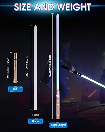 Dueling light saber , Motion Control Light Sabers for Adults,Smooth Swing Light Saber with 16 Sound Fonts ,RGB 12 Colors Changeable, Metal Hilt for Halloween Cosplay Party, Xmas Gift, Rose Gold,S9 - color: Rose Gold