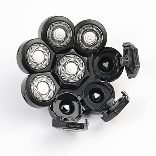 Electric Shaver Replacement Head 8 Heads for Bald Men Wet and Dry Compatible Waterproof 8D Upgrade Replacement Blades - color: Black3