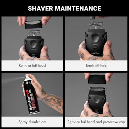 BaBylissPRO High-Performance Compact LO-PROFX Shavers for Men - color: Black, style: Shaver and Base