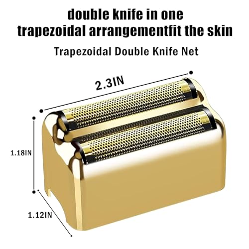 Shaver Replacement Foil and Cutters compatible with BaBylissPRO Barberology Double FXFS2 (4PC Gold) - color: 4PC Gold