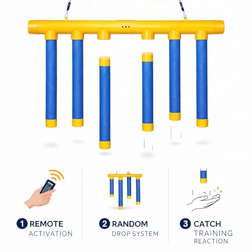 Reflex Challenge Drop Stick Game, Falling Sticks Reaction Time (Yellow)
