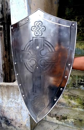 PIRU Medieval Knight Shield All Metal Handcrafted Medieval Armour Shield Gift