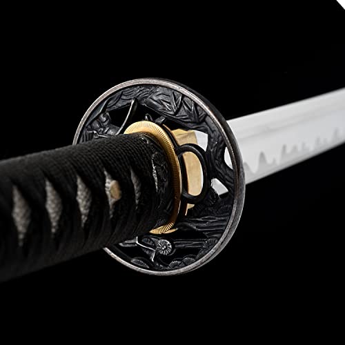 Traditional Heat/Clay Tempered Hand Forged Katana Sword | Real 1060/1095 T10 High Carbon Steel Sharp Full Tang Katanas | Practical Authentic Japanese Samurai Swords - color: Muramasa