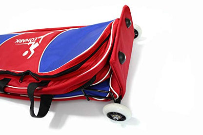 LEONARK Fencing Draw-bar Wheel Bag for Epee Saber and Foil - Hema Sword Bag Trolley Case for Fencing Suit and Mask - color: Oster Red