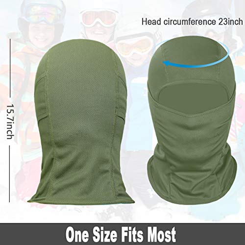 Achiou Ski Mask for Men and Women, Lightweight UV Balaclava Face Cover - color: New Green