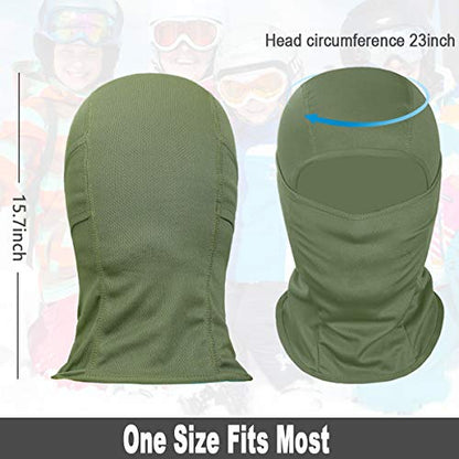 Achiou Ski Mask for Men and Women, Lightweight UV Balaclava Face Cover - color: New Green