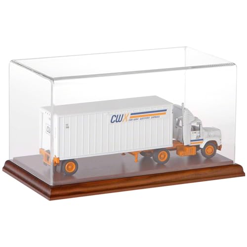 Plymor Clear Acrylic Display Case with Hardwood Base, 10" W x 5" D x 5" H - color: Hardwood Base