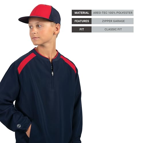 Holloway boys Holloway Boy's Clubhouse Pullover Cage Jacket - color: Navy/White, size: Small