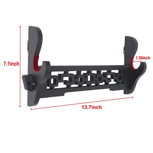 Sword Holder Wall Mount Samurai Sword Katana Wakizashi Display Holder Stand Bracket Hanger 1-Tier - color: 13.7 inch Padded