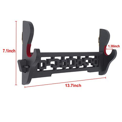Sword Holder Wall Mount Samurai Sword Katana Wakizashi Display Holder Stand Bracket Hanger 1-Tier - color: 13.7 inch Padded