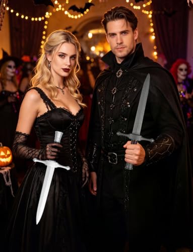 16’’ PU Fake Foam Sword,Halloween Swords Medieval Knight Dagger for Kids - color: Silver