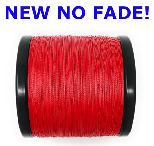 Reaction Tackle Braided Fishing Line, Pro Grade Braid, Fresh and Saltwater - color: Red (No Fade), size: 6 Lb (300 Yards)