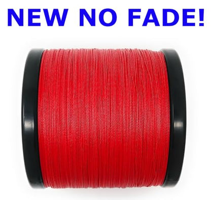 Reaction Tackle Braided Fishing Line, Pro Grade Braid, Fresh and Saltwater - color: Red (No Fade), size: 6 Lb (300 Yards)