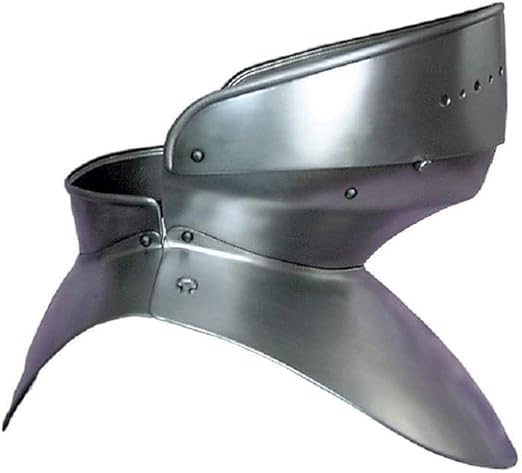 Medieval Steel Gorget & Bevor Neck Armor – Adjustable Knight Throat Protection – LARP, Renaissance Faire, Costume, Display