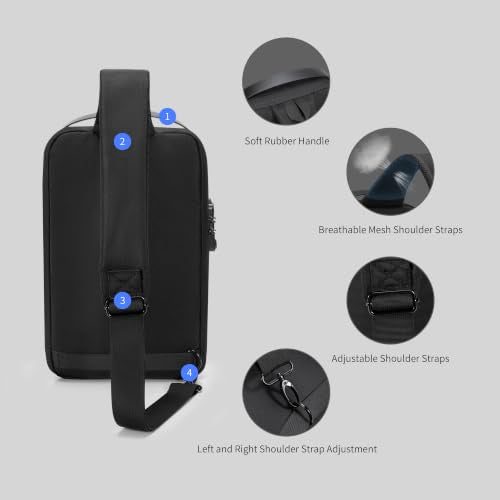 Kingsons Anti-theft Sling Backpack with Lock& Charger for Men - color: Black