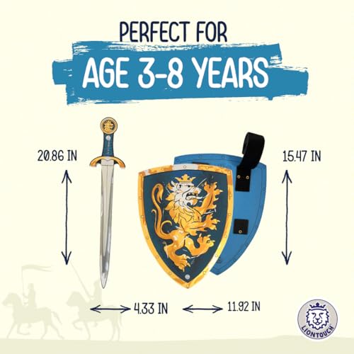 Liontouch - Noble Knight Foam Sword & Shield for Kids, Blue - Age 3-8 Years - color: Blue