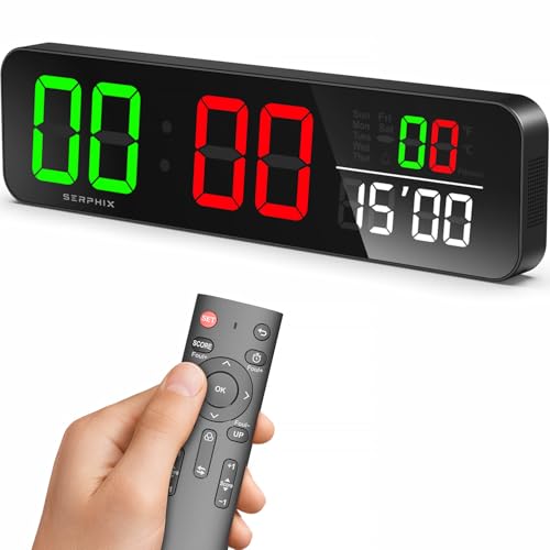 15.2" Digital Scoreboard Clock with Countdown Timer, Variable LED Color