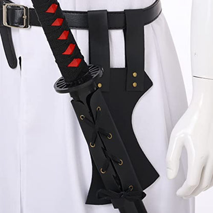 BLESSUME Medieval Knight Belt with Sword Frog Holster Rapier Scabbard Holder 1pc - color: Black 13