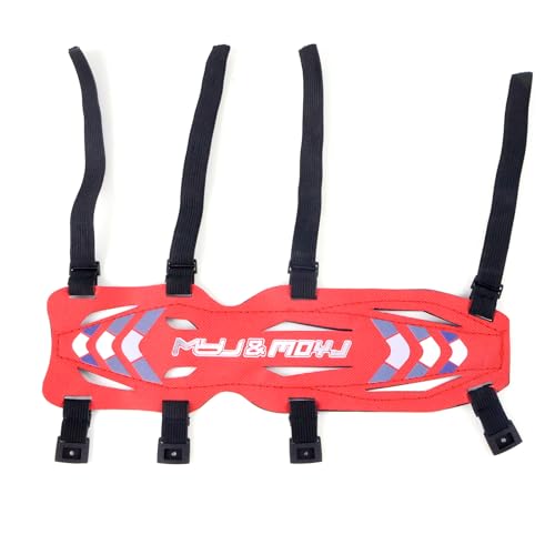 11.2in Long/6.7in Short Armguard Professional Competition Archery Bow Range with 4-Strap/2-Strap Buckles Shooting Practice Guard Nylon Carbon Forearm Protector Arm Guard - size: Red Long