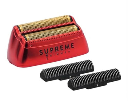Supreme Trimmer Replacement Foil & Cutter SB63 | Hypoallergenic Foil for Crunch STF602 | Red - color: Red Foil & Cutters