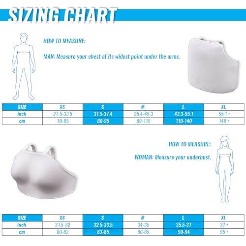 Fencing Chest Protector - Double Soft-Layer Chest Guard for Men - FIE Certificate Plastic Breast Protector - Fencing Gear for Foil Epee Sabre - size: X-Small