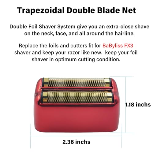 Compatible with BaByliss Pro FX3 Foil Shaver Replacement Head - 1Pack Red - color: Red 1 Pack