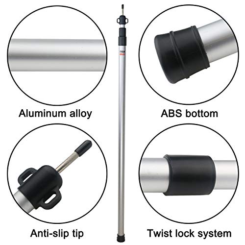Sunnyglade 2 Pcs Adjustable Tarp Poles Telescoping Rods Aluminum Silver