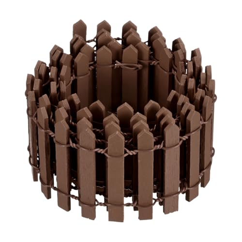 M METERXITY 1-Pack Miniature Fairy Garden Fence, 35 Inch 90x5cm Wooden DIY Small Wood Decorative Picket Fence for Dollhouse/Crafts/Diorama Project, Micro Landscape Ornaments [Brown] - color: Brown