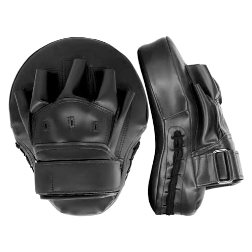Valleycomfy Boxing Pads Curved Focus Punching Mitts for Men Women - color: Black