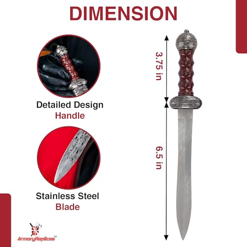 Armory Replicas™ Roman-Style Collectible Daggers – 14" Stainless Steel Historical Replicas with Ornate Handles & Sheaths – Display-Ready Gift for Collectors, Reenactors & Cosplay - style: Roman Elite