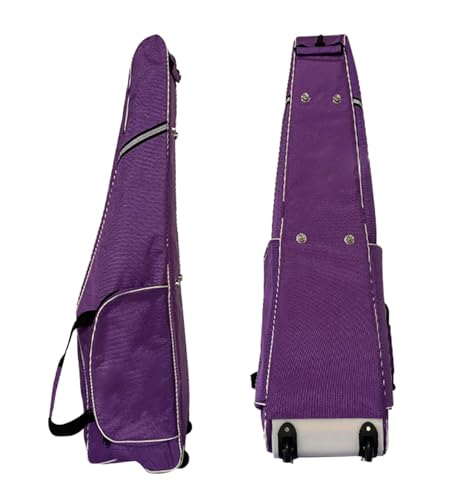 Fencing Suit Pull Rod Type Sword Bag with Wheels - Suitable for Foil/Epee/Saber Mask and Fencing Gear - color: Purple