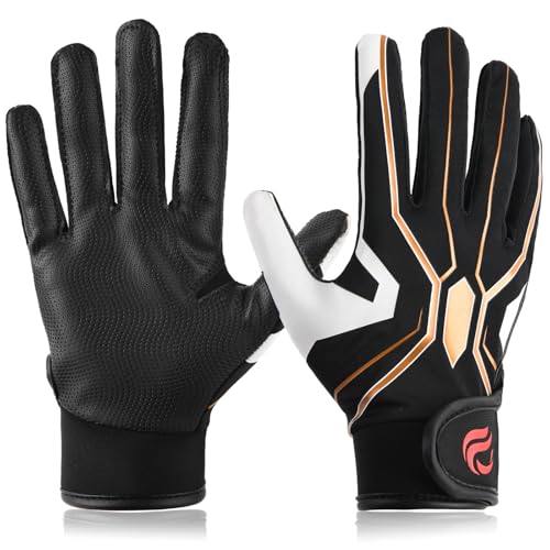 Goporoy Super-Grip Youth Baseball Batting Gloves for Kids, Ergonomic Design for Boys and Girls, Enhanced Protection & Optimal Performance - color: Magic Spider Black, size: Youth M/L(6in-6.5in)