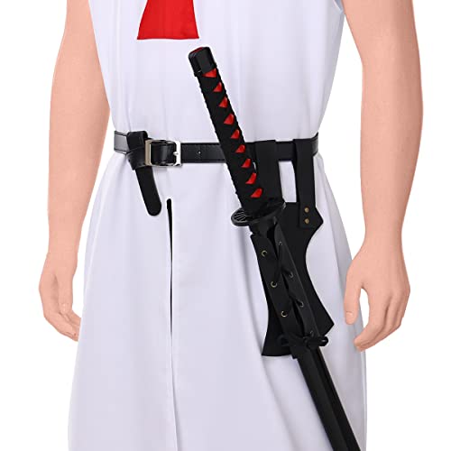 BLESSUME Medieval Knight Belt with Sword Frog Holster Rapier Scabbard Holder 1pc - color: Black 13