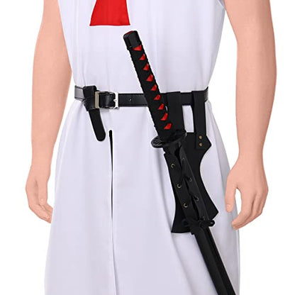 BLESSUME Medieval Knight Belt with Sword Frog Holster Rapier Scabbard Holder 1pc - color: Black 13