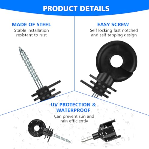 Electric Fence Wire Kit - Upgraded 1312 Feet 9 Strands Electric Fence Polywire with Reliable Conductivity & Rust Resistance - 100 Pcs Electric Fenceing Insulator with 1 Pcs Socket Tool & Gloves - color: 1312FT-KIT