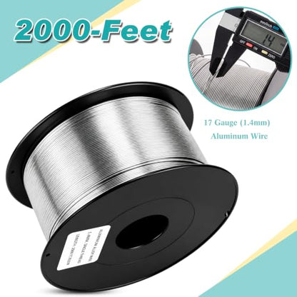 Gisafai 2000 ft 17 Gauge Aluminum Wire for Electric Fencing - size: 2000 ft 17 Gauge