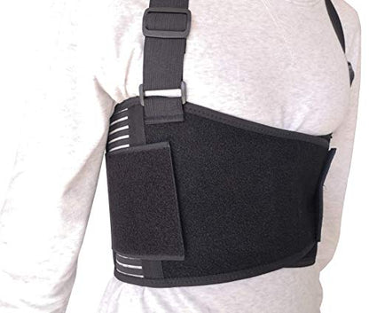 Solmyr Rib and Chest Support Brace, Broken Rib Brace, Breathable Rib Belt for Sore or Bruised Ribs Support, Sternum Injuries, Dislocated Ribs Protection, Pulled Muscle Pain (L/XL) - size: Large (Pack of 1)