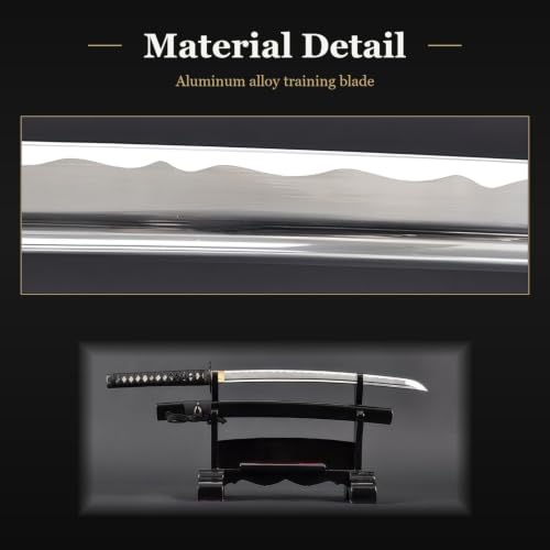 Wakizashi Iaito, Unsharpened Aluminum Alloy Iaido Training Sword - style: Tomoe Crest