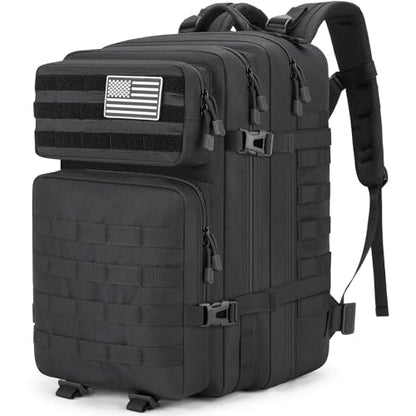 45L Large Tactical Backpack Military MOLLE 3 Day Bug Out Bag - color: Black