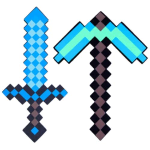 Pickaxe and Sword Toys,Foam Sword for Game Role-Play,Weapons,Halloween Christmas and Parties,Gift for Video Game Fans