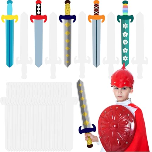 24 Sets DIY Swords for Kids Blank Sword Make Your Own 16.5 Inch
